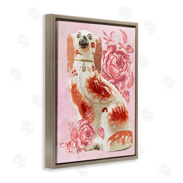 Stupell Industries Lil' Rue | Antique Spaniel Dog On Pink