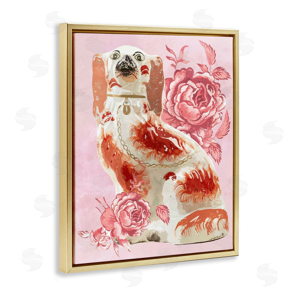 Stupell Industries Lil' Rue | Antique Spaniel Dog On Pink