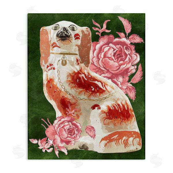 stupell industries Lil' Rue | Antique Spaniel Dog with Rose