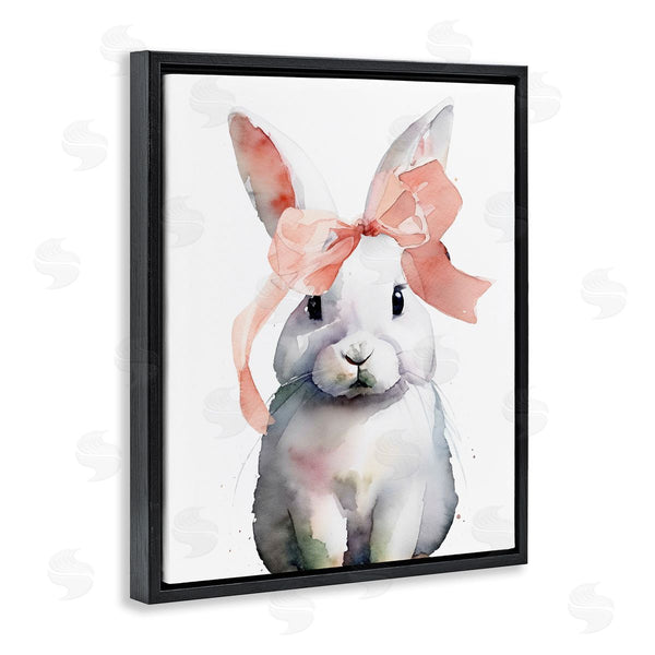 Stupell Industries Lil' Rue | Bunny With Soft Pink Ribbon