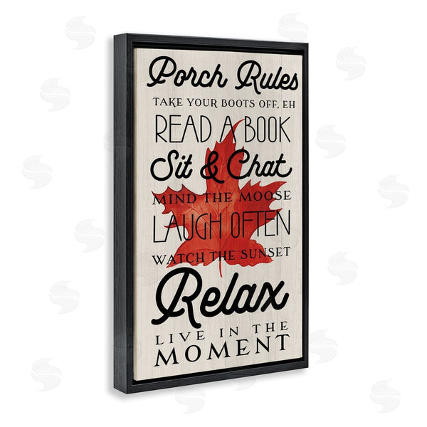 Stupell Industries Lil' Rue | Canada Porch Rules With Leaf