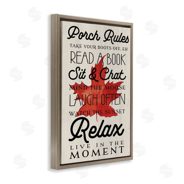 Stupell Industries Lil' Rue | Canada Porch Rules With Leaf