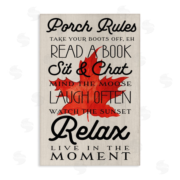 stupell industries Lil' Rue | Canada Porch Rules with Leaf