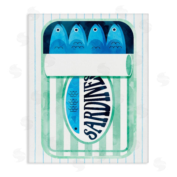stupell industries Lil' Rue | Canned Sardines on Stripes