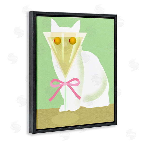 Stupell Industries Lil' Rue | Cat With Martini Olive Eyes