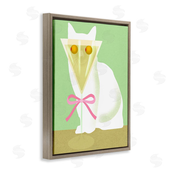 Stupell Industries Lil' Rue | Cat With Martini Olive Eyes