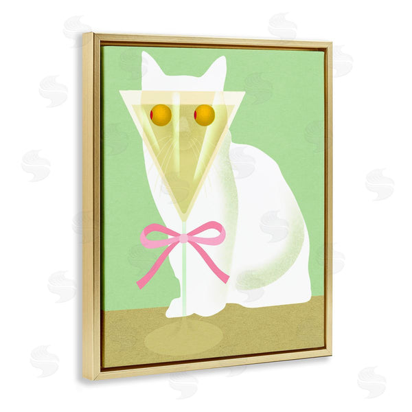 Stupell Industries Lil' Rue | Cat With Martini Olive Eyes