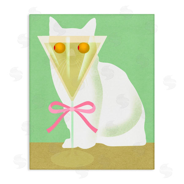 stupell industries Lil' Rue | Cat with Martini Olive Eyes
