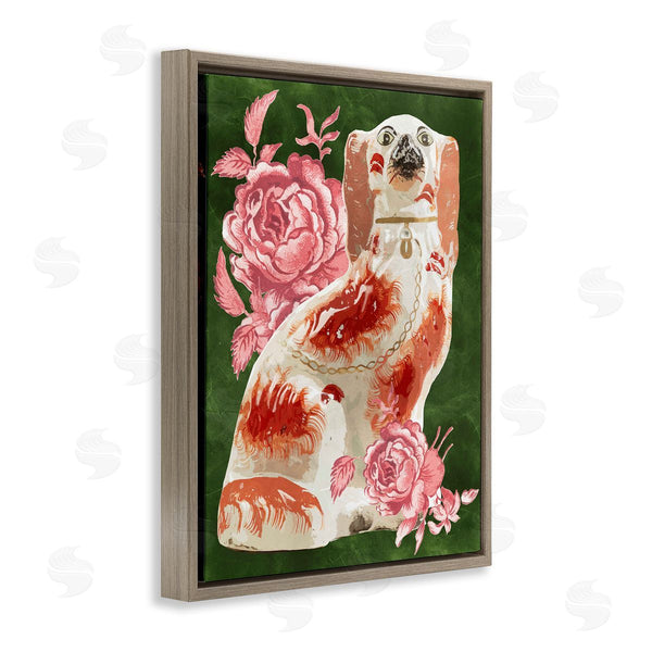 Stupell Industries Lil' Rue | Classic Antique Dog With Flower