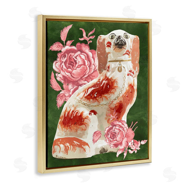 Stupell Industries Lil' Rue | Classic Antique Dog With Flower
