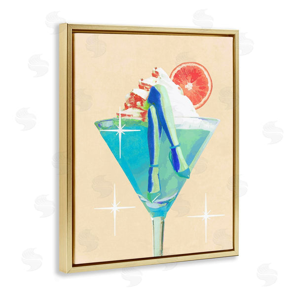 Stupell Industries Lil' Rue | Cocktail With Crossed Legs