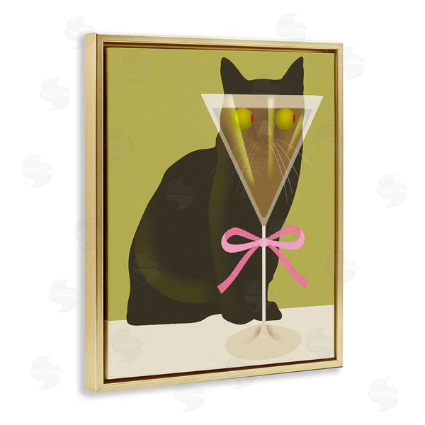 Stupell Industries Lil' Rue | Funny Cat & Martini Olives Wall Art