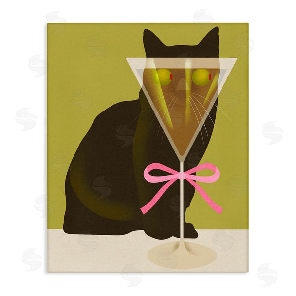 stupell industries Lil' Rue | Funny Cat & Martini Olives Wall Art