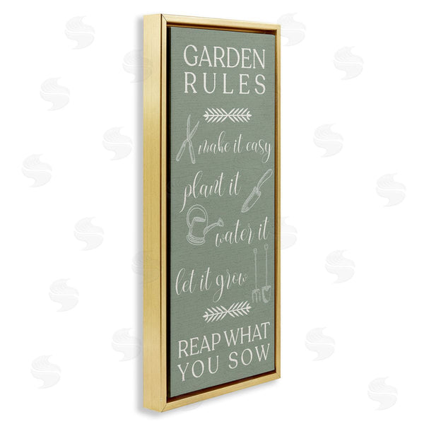Stupell Industries Lil' Rue | Garden Rules Reap What You Sow