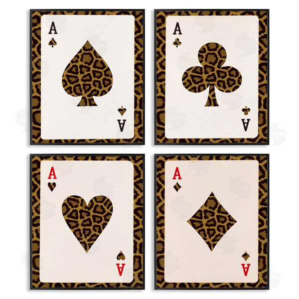 Stupell Industries Lil' Rue | Leopard Pattern Ace Cards Wall Art