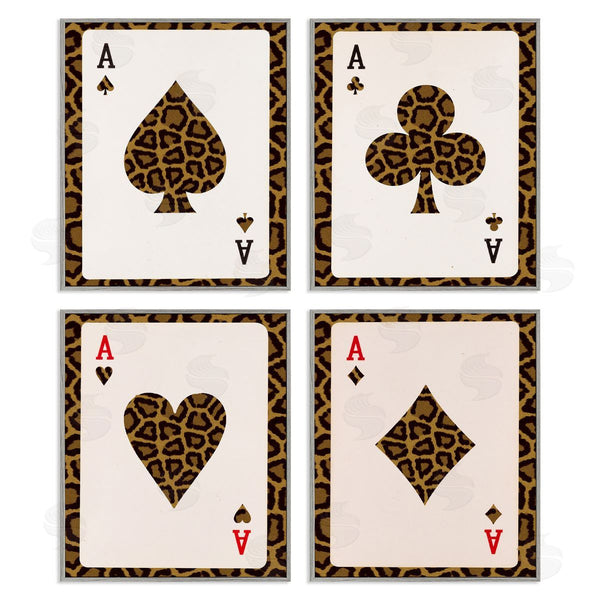 Stupell Industries Lil' Rue | Leopard Pattern Ace Cards Wall Art