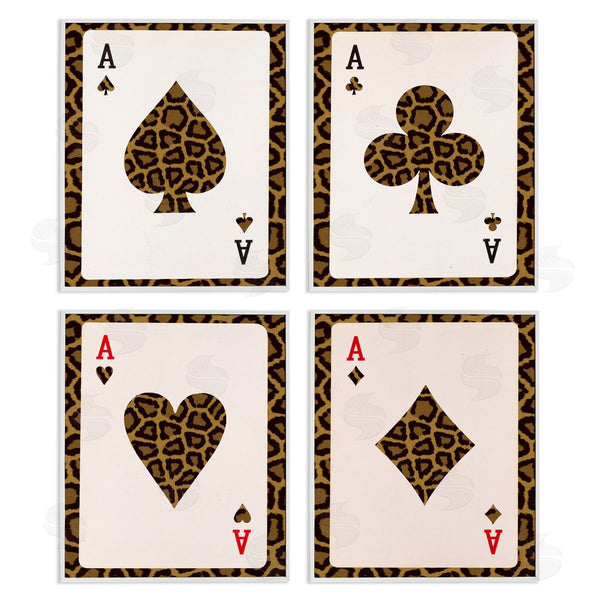 Stupell Industries Lil' Rue | Leopard Pattern Ace Cards Wall Art