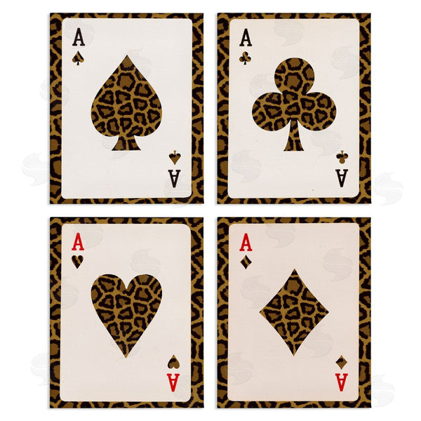 stupell industries Lil' Rue | Leopard Pattern Ace Cards Wall Art