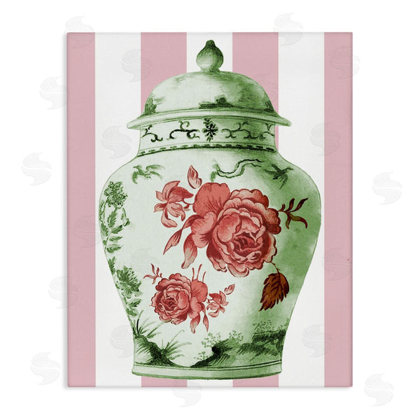 stupell industries Lil' Rue | Ornate Classic Vase on Stripes