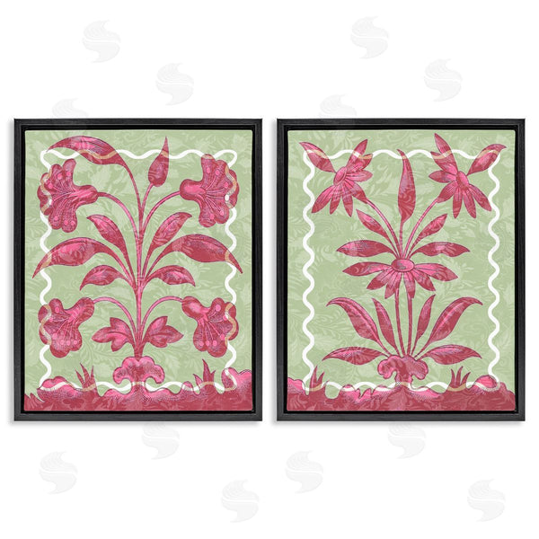 Stupell Industries Lil' Rue | Pink & Green Vintage Botanicals