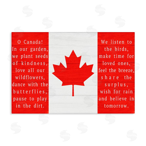 stupell industries Lil' Rue | Red Canadian Anthem Flag