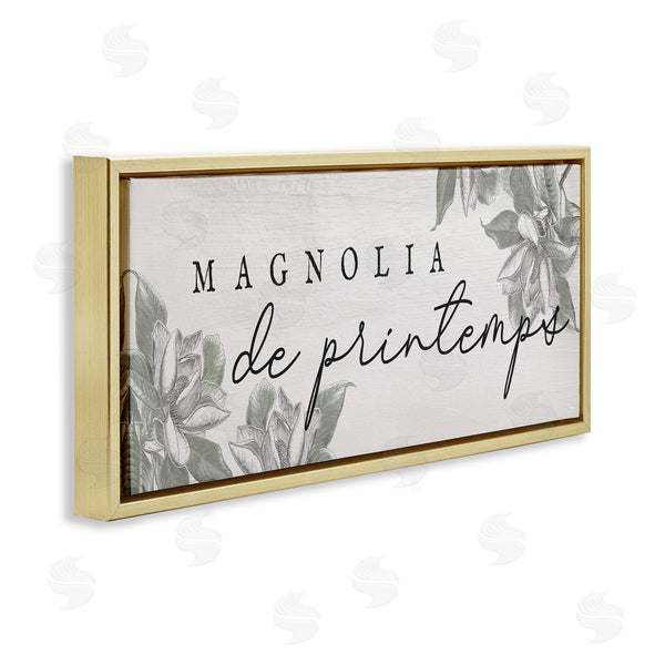 Stupell Industries Lil' Rue | Spring Magnolia French Phrase
