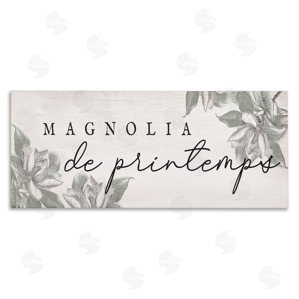 stupell industries Lil' Rue | Spring Magnolia French Phrase