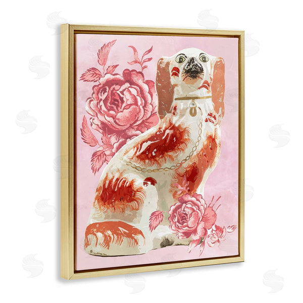 Stupell Industries Lil' Rue | Victorian Antique Dog With Flower