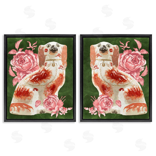 Stupell Industries Lil' Rue | Victorian Ceramic Dog On Green