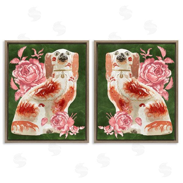 Stupell Industries Lil' Rue | Victorian Ceramic Dog On Green