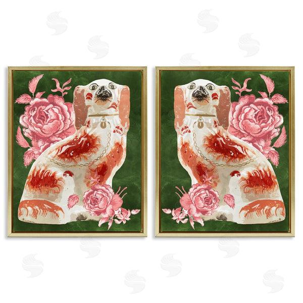 Stupell Industries Lil' Rue | Victorian Ceramic Dog On Green
