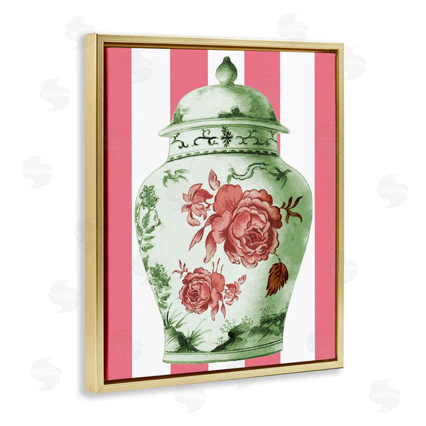 Stupell Industries Lil' Rue | Vintage Ornate Vase On Stripes