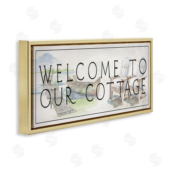 Stupell Industries Lil' Rue | Welcome Cottage At Lake's Edge