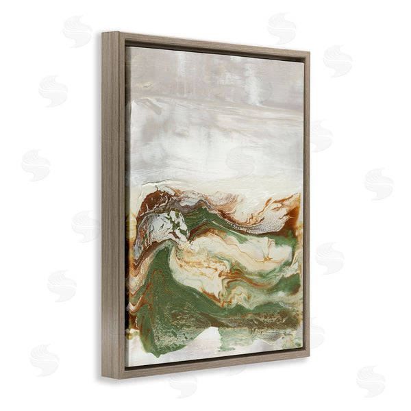Stupell Industries Lila Bramma | Abstract Paint Fluid Green Brown