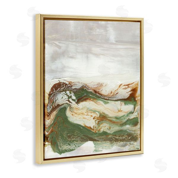 Stupell Industries Lila Bramma | Abstract Paint Fluid Green Brown
