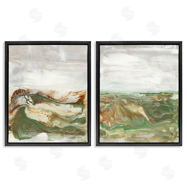 Stupell Industries Lila Bramma | Abstract Paint Fluid Green Brown Design Wall Art