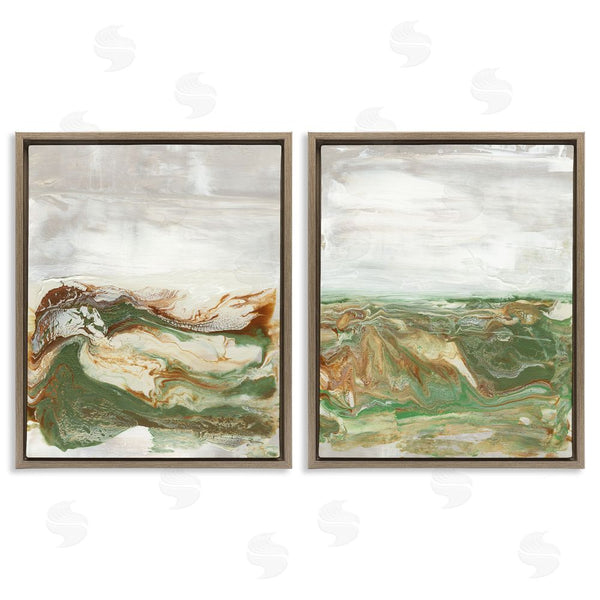 Stupell Industries Lila Bramma | Abstract Paint Fluid Green Brown Design Wall Art