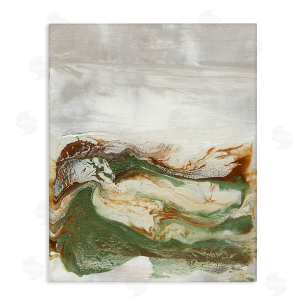 stupell industries Lila Bramma | Abstract Paint Fluid Green Brown
