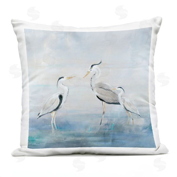 Stupell Industries Lily K. | Coastal Heron Family Printed Throw Pillow