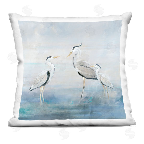 stupell industries Lily K. | Coastal Heron Family Printed Throw Pillow