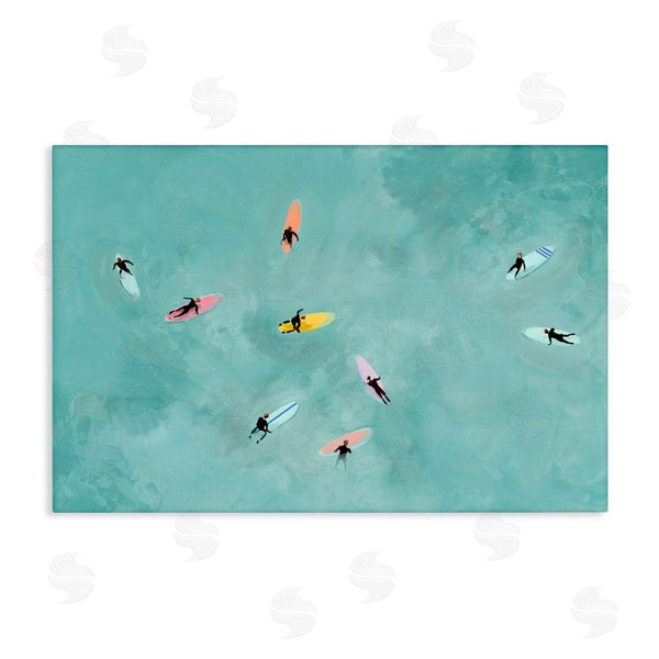 stupell industries Lily K. | Surfers Floating On Waves