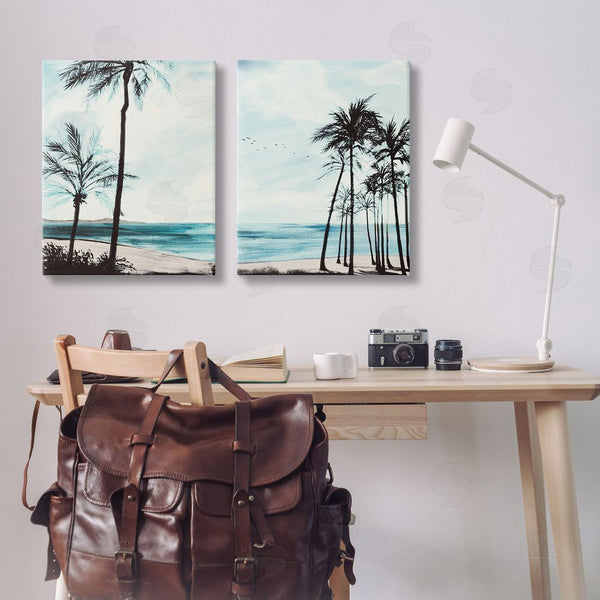 Stupell Industries Linda Baliko | Tropical Palm Seaview Wall Art