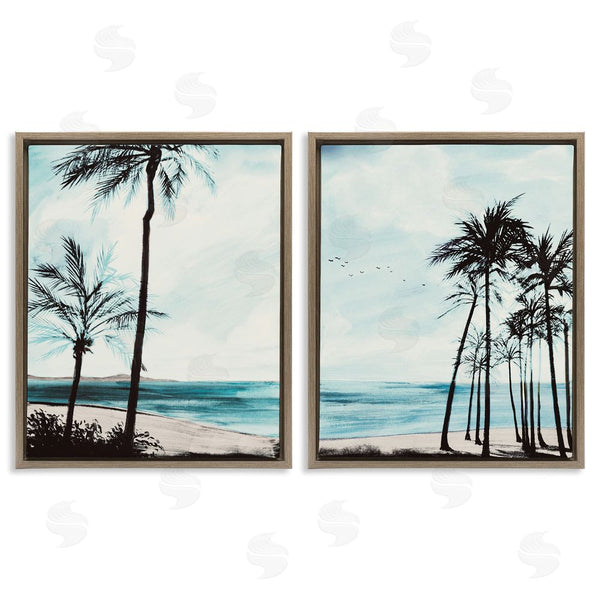 Stupell Industries Linda Baliko | Tropical Palm Seaview Wall Art