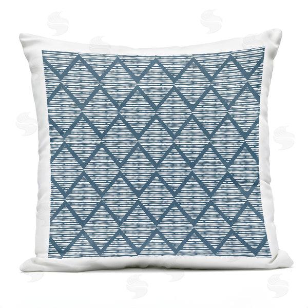 Stupell Industries Linda Birtel | Blue Zigzag Geometric Stripe Pattern Printed Throw Pillow