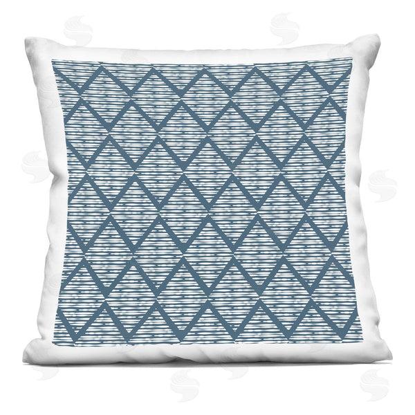 stupell industries Linda Birtel | Blue Zigzag Geometric Stripe Pattern Printed Throw Pillow