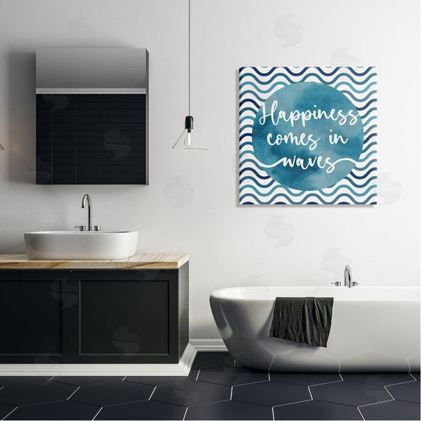 Stupell Industries Linda Birtel | Happiness Comes In Waves Pattern Wall Art