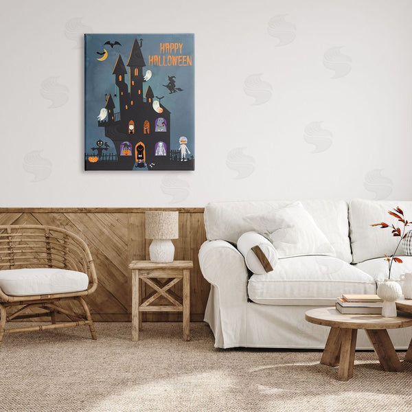 Stupell Industries Linda Birtel | Happy Halloween Haunted House Wall Art