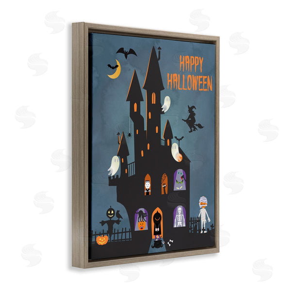 Stupell Industries Linda Birtel | Happy Halloween Haunted House Wall Art