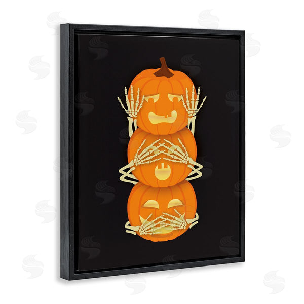 Stupell Industries Linda Birtel | Hear See Speak No Evil Pumpkins Wall Art