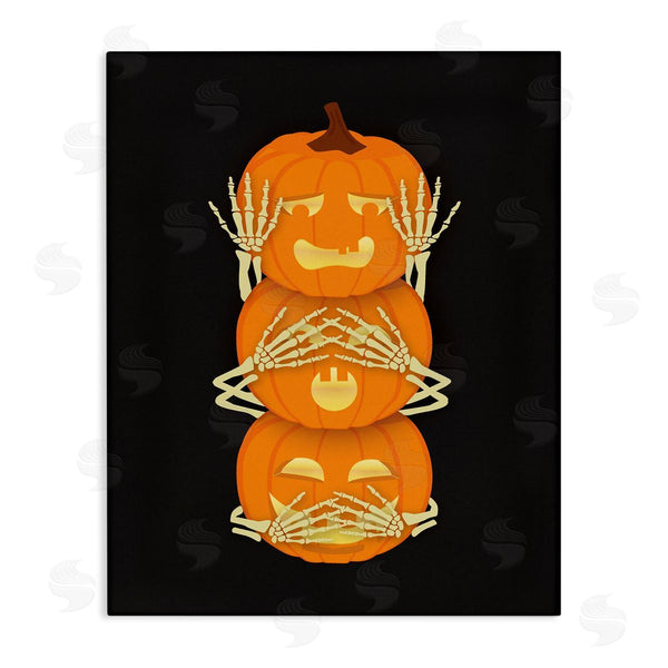 stupell industries Linda Birtel | Hear See Speak No Evil Pumpkins Wall Art